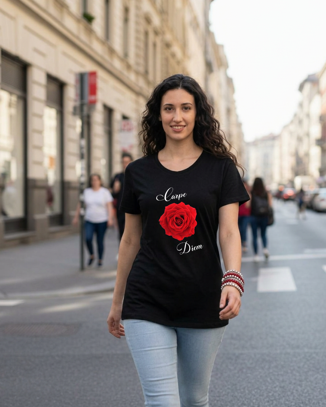 T-shirt Rosa rossa
